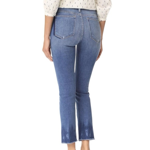 NEW Frame Le High Straight Fade In Merriweather Distressed Raw Hem Size 32 - Picture 3 of 13